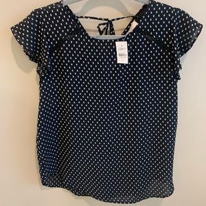 LOFT flutter sleeve blouse XS